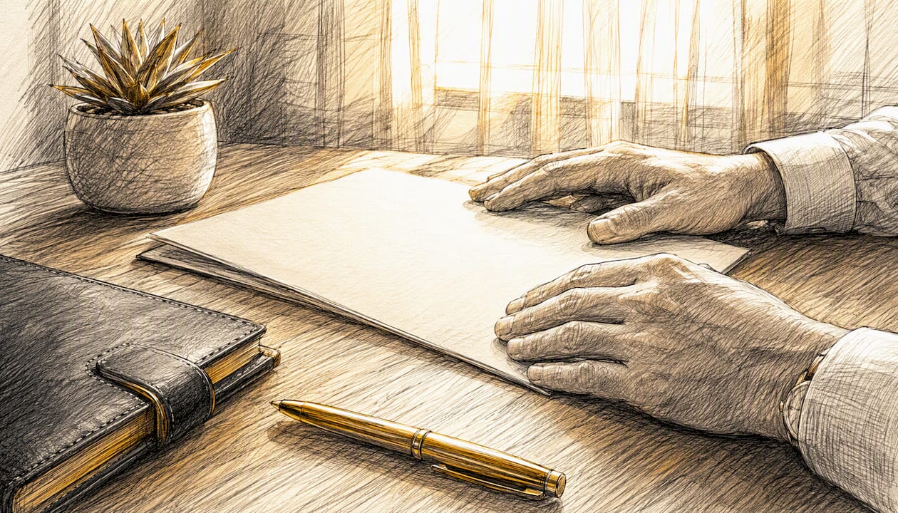 Hands holding life insurance policy document