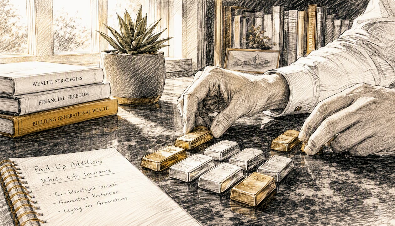Hands stacking gold and silver bars