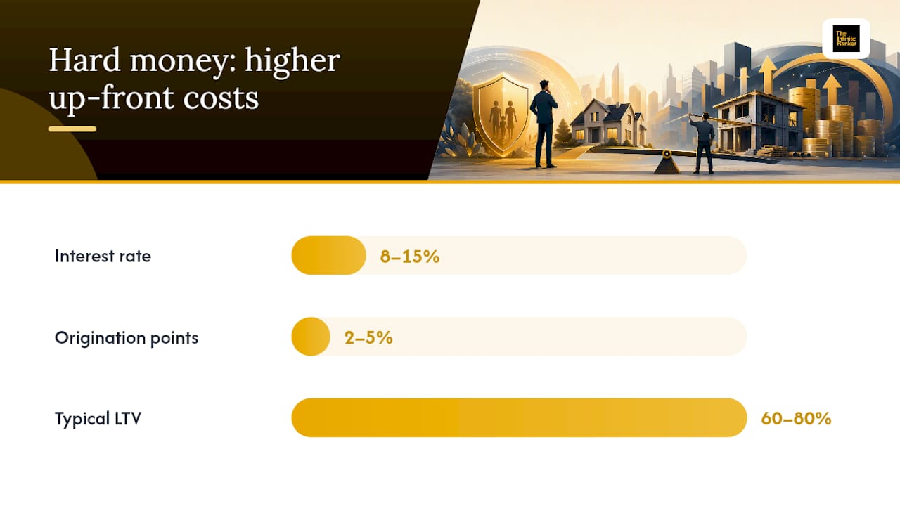Comparison diagram of whole life loans vs hard money loans