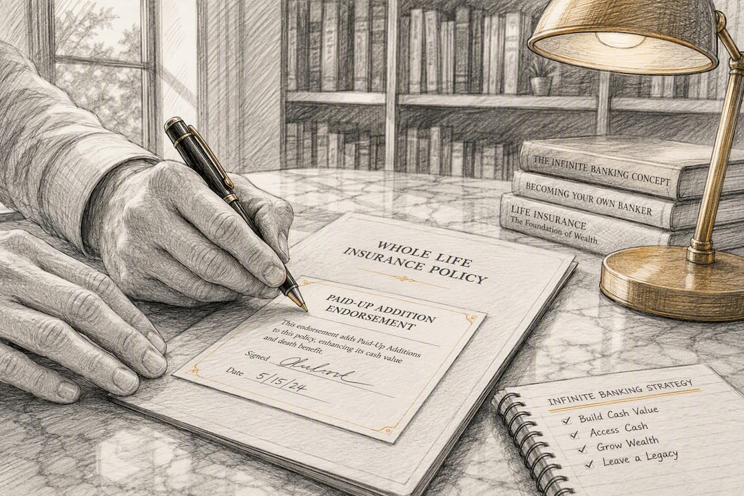 Hands adding paid-up additions to policy