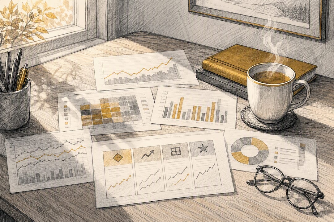 Investment portfolio factor tilt charts on desk