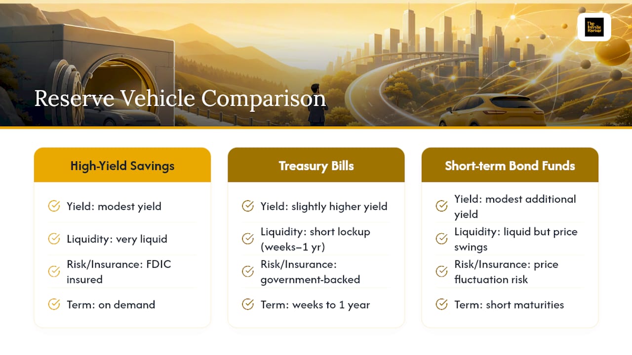 Diagram comparing cash reserve investment vehicles