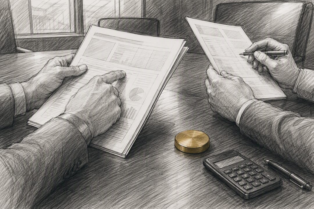 Hands reviewing whole life policy pages