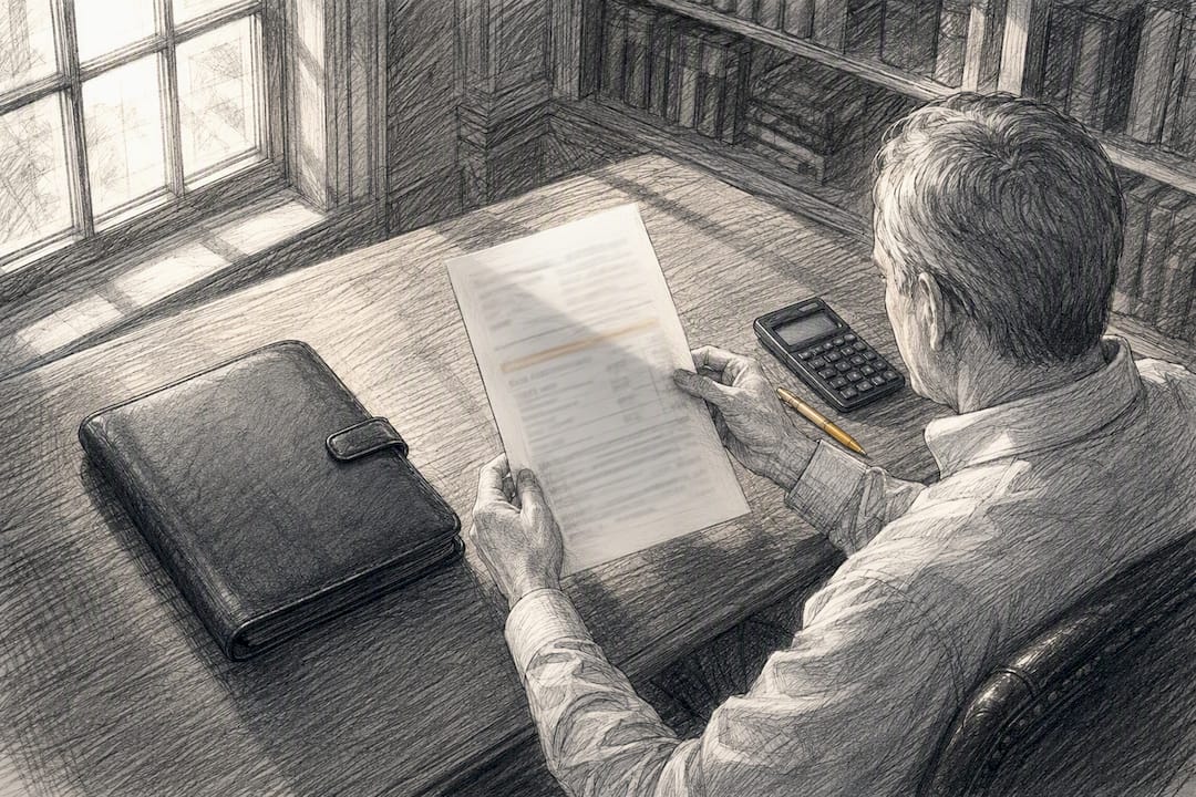 Hands reviewing a whole life dividend statement