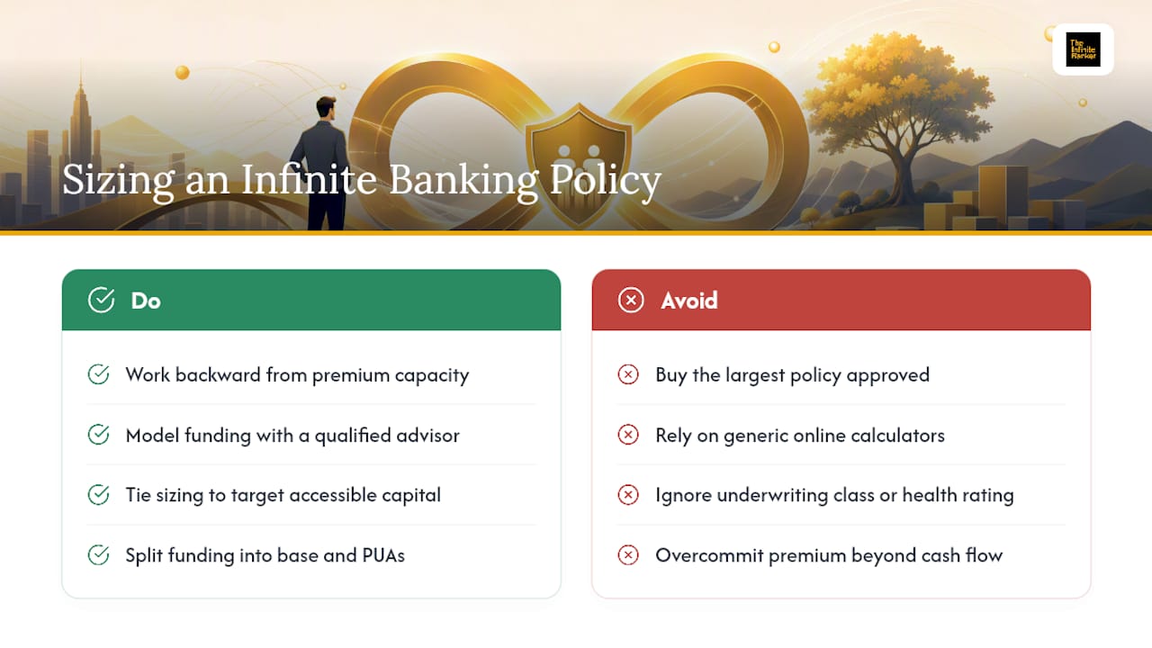 How Much Coverage Does an Infinite Banking Policy Actually Need? — overview diagram
