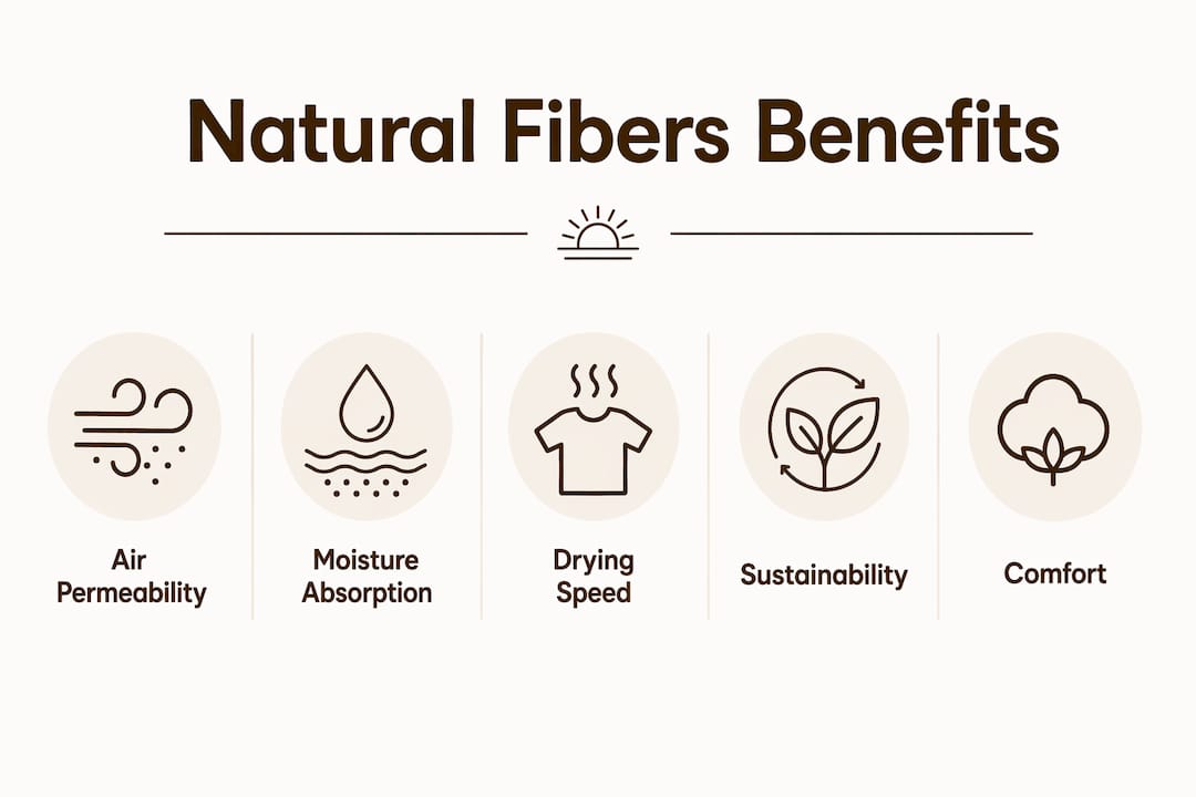 Infographic showing natural fibers benefits for summer