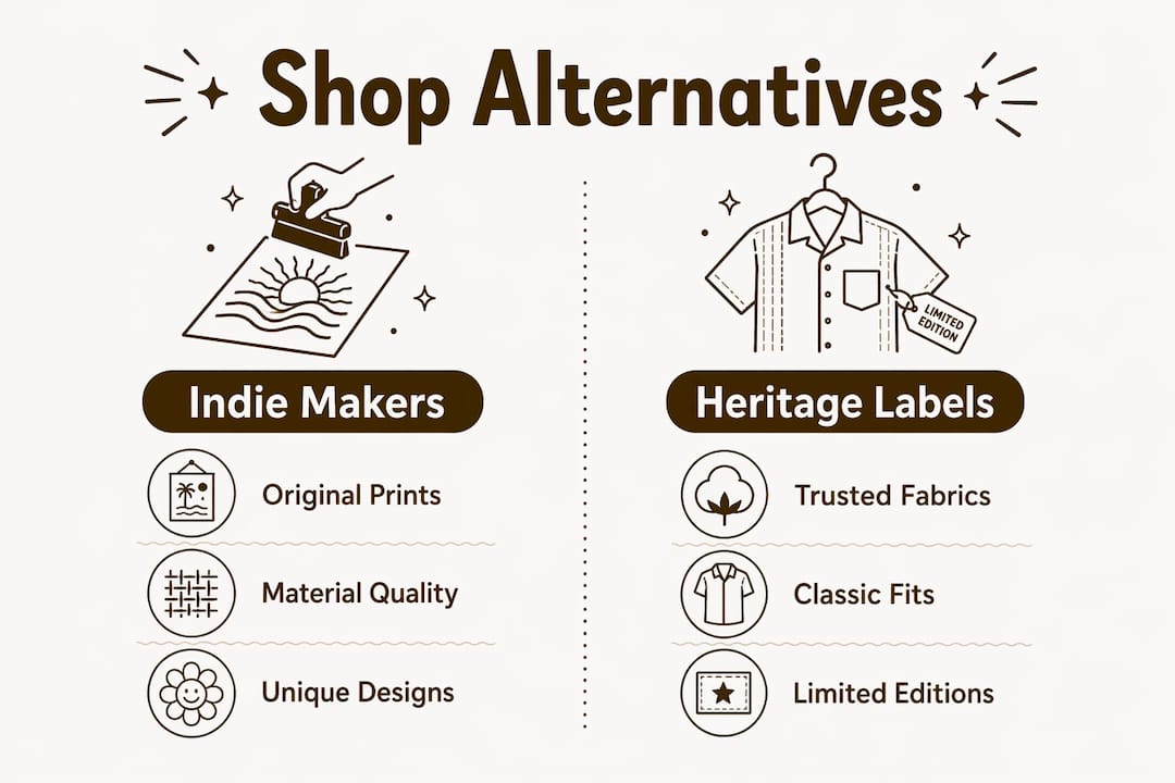 Infographic comparing tribal gear shop alternatives