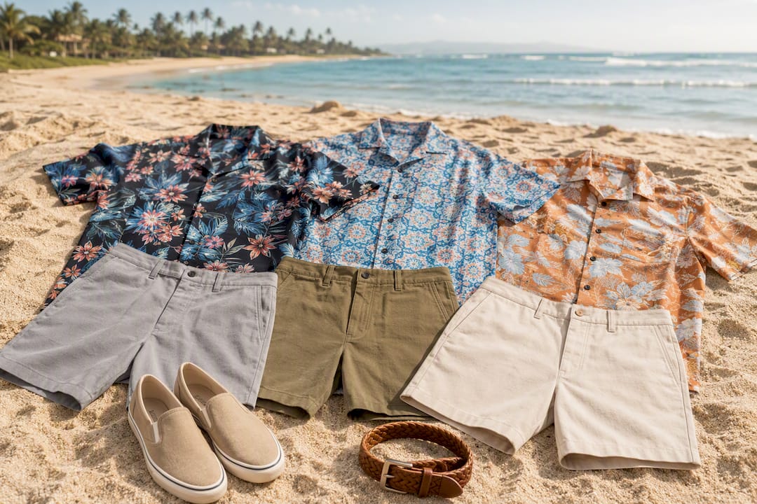 Capsule wardrobe with neutral bottoms and bold shirts