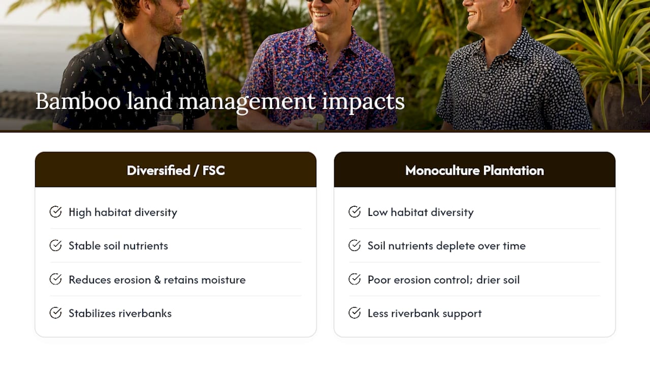 Bamboo land management sustainability comparison
