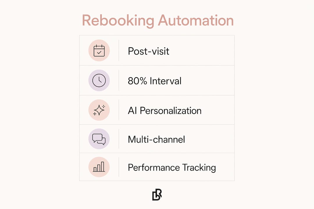 Infographic of rebooking automation steps and benefits