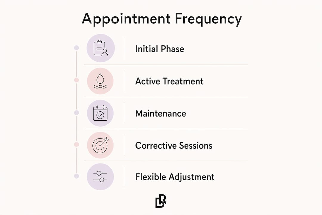 Infographic illustrating appointment frequency stages