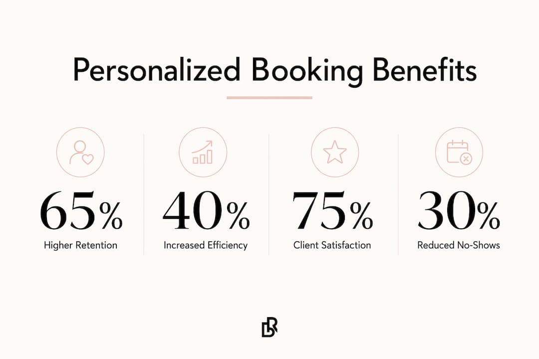 Infographic showing personalized booking benefits stats