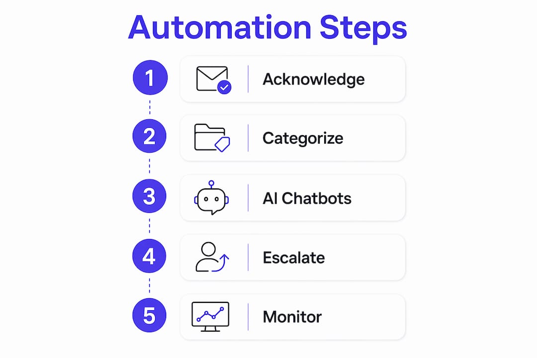 Step-by-step infographic of customer inquiry automation process