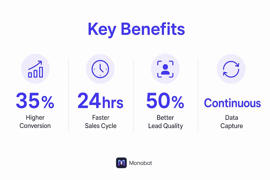 Infographic showing key benefits of conversational commerce