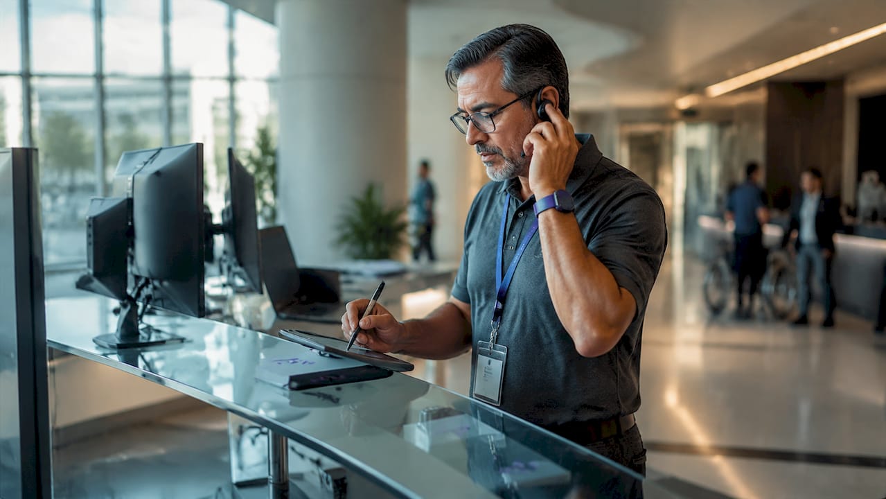 Healthcare support agent monitoring AI chatbot