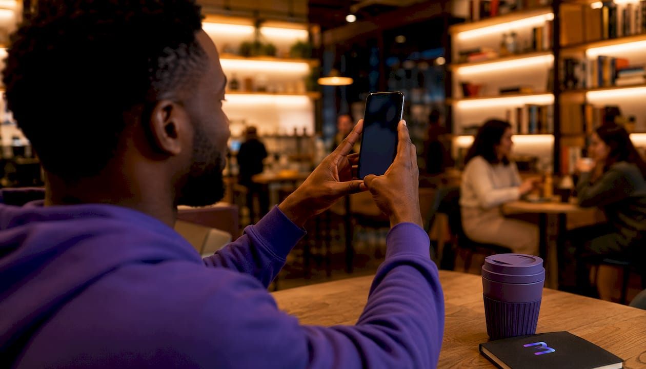 Hands holding phone selfie for IDV KYC