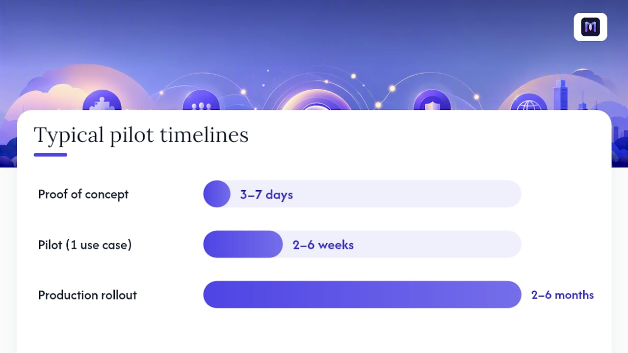 How long does a pilot take, and what does it cost? — overview diagram