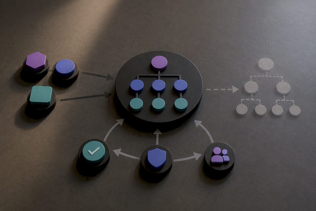 Isometric illustration of routing skill updates