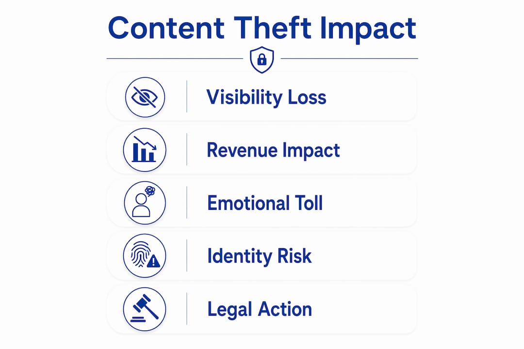 Infographic showing impact of content theft on creators