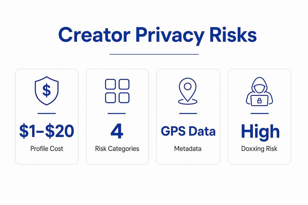 Infographic displaying key creator privacy risks