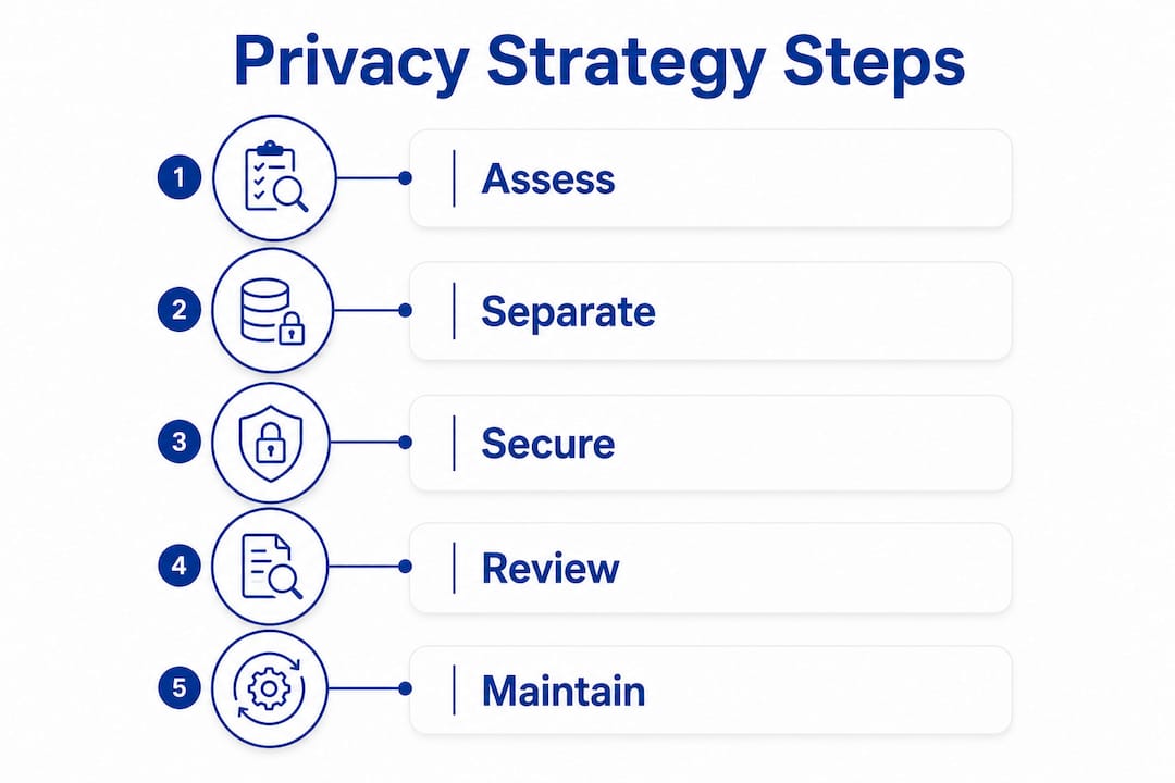 Infographic showing influencer privacy strategy steps