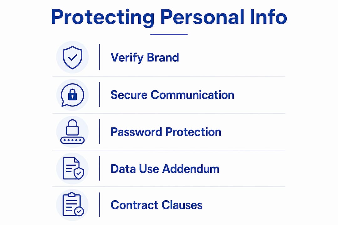 Infographic showing steps to protect personal info in brand deals