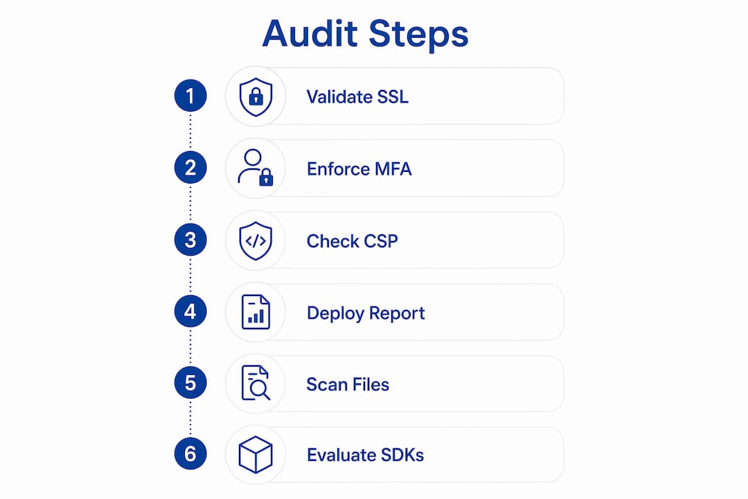 Infographic showing steps of content security audit