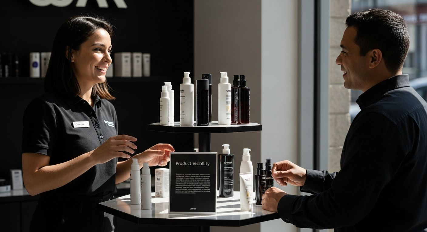 display stand product visibility