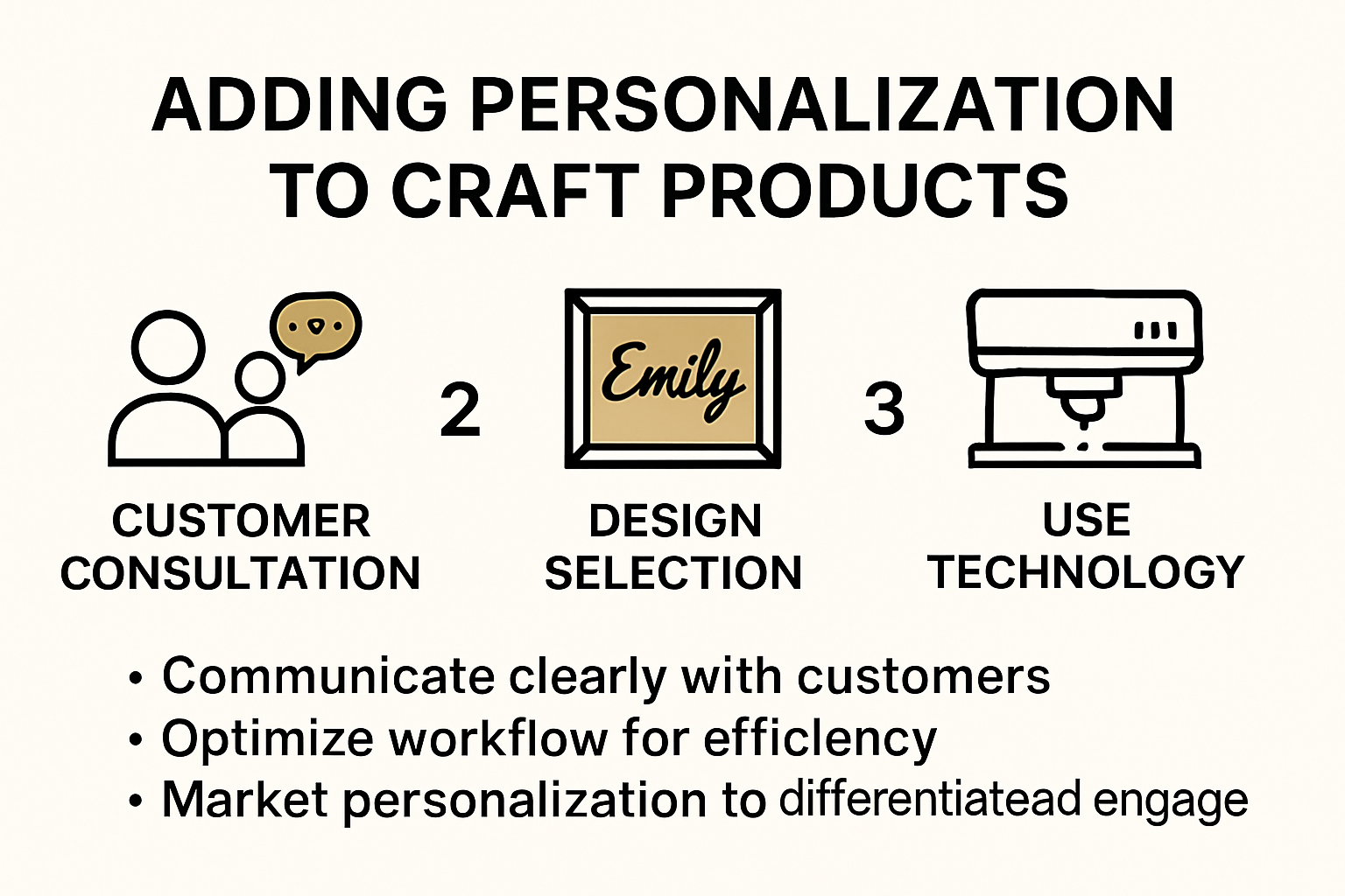 Infographic illustrating process of gift personalization for businesses