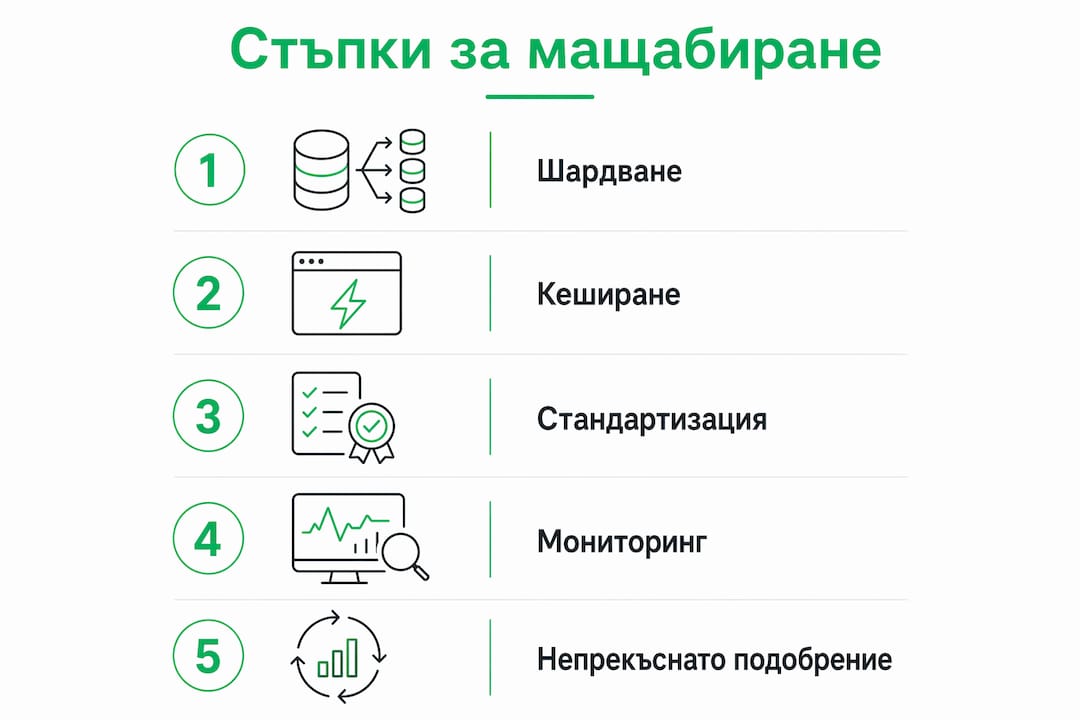 Инфографика с основните стъпки към успешно разрастване