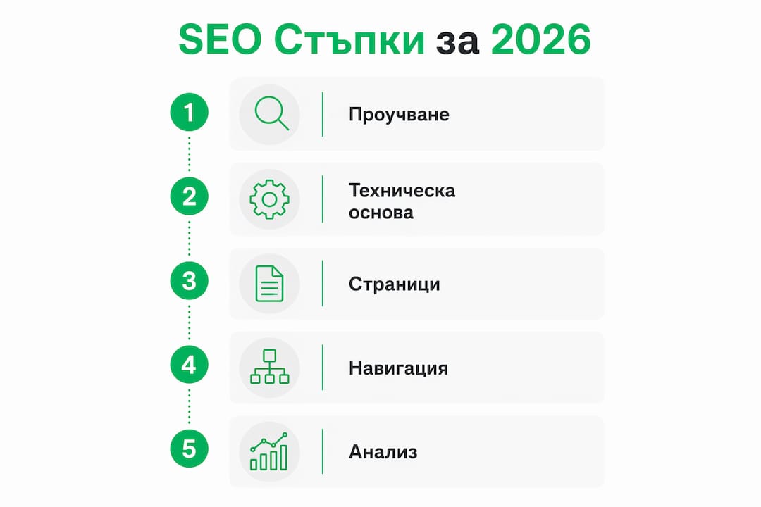 Инфографика: Ключови SEO стъпки за успешен старт на нов онлайн магазин