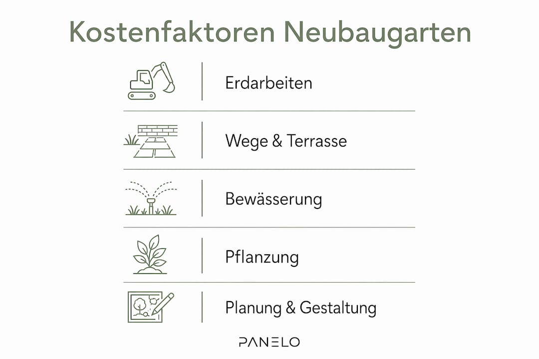 Übersicht: Die wichtigsten Kostenfaktoren beim Anlegen eines neuen Gartens auf einen Blick