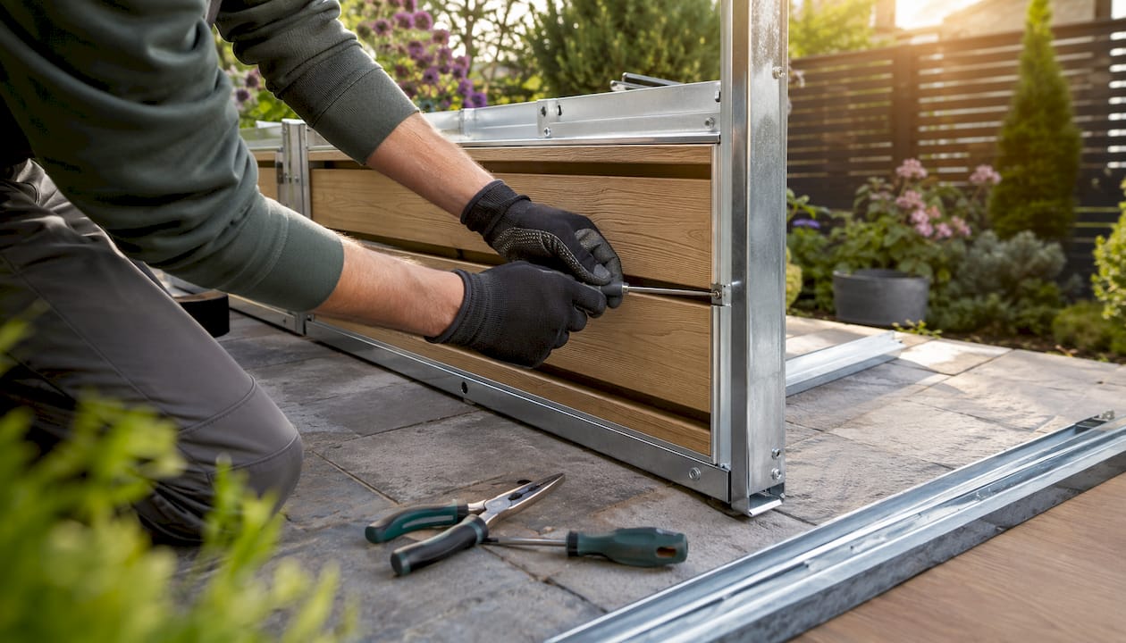 Mit etwas handwerklichem Geschick lässt sich die Mülltonnenbox problemlos im Außenbereich aufbauen.