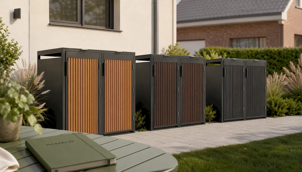 Mülltonnenbox 2er Eiche Natur