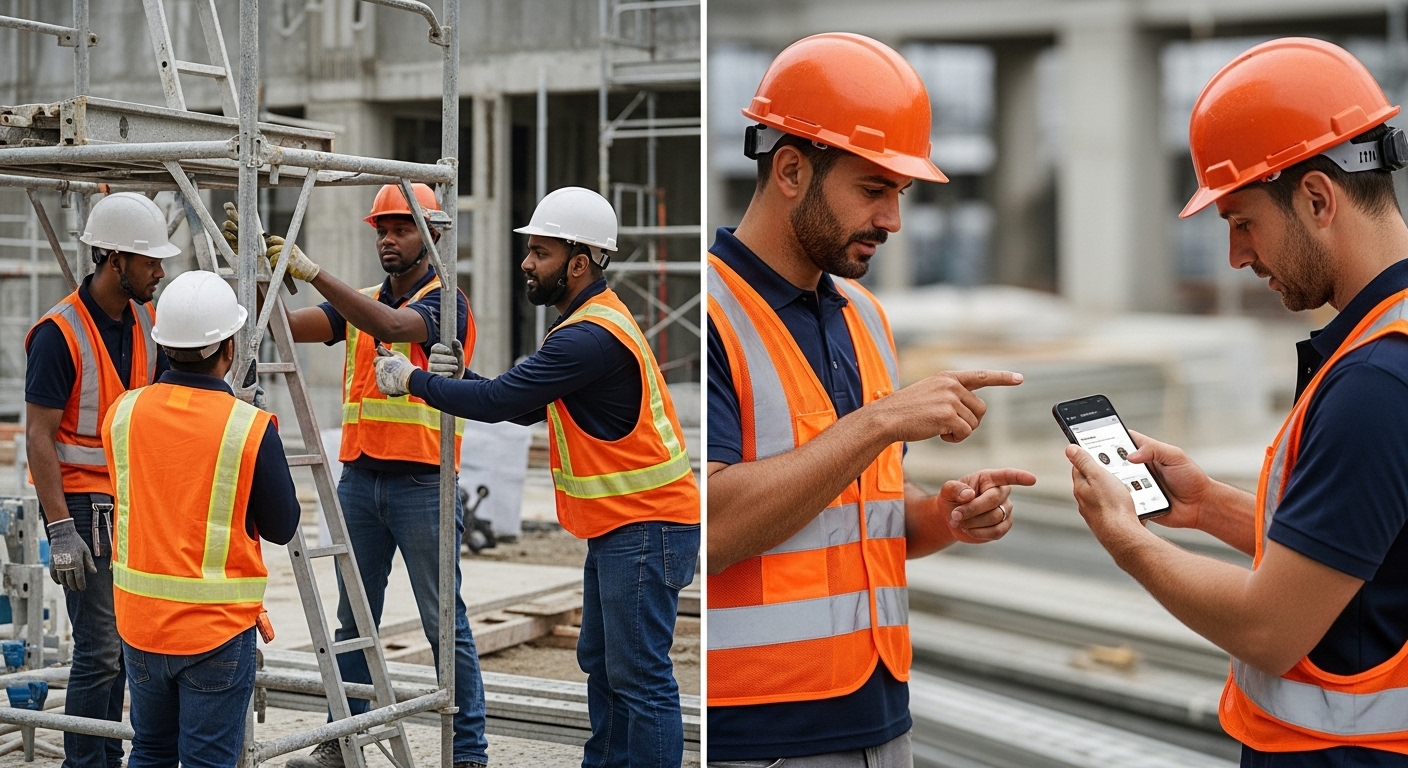 trabajo en equipo construcción