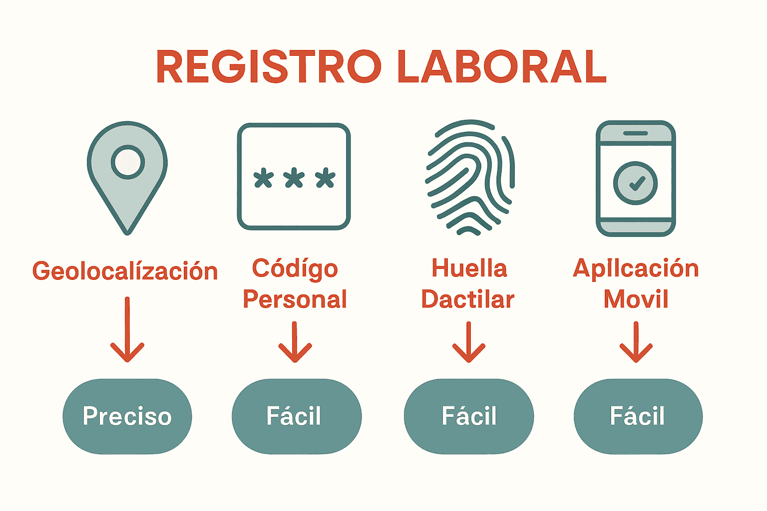 Infografía comparando métodos registro jornada