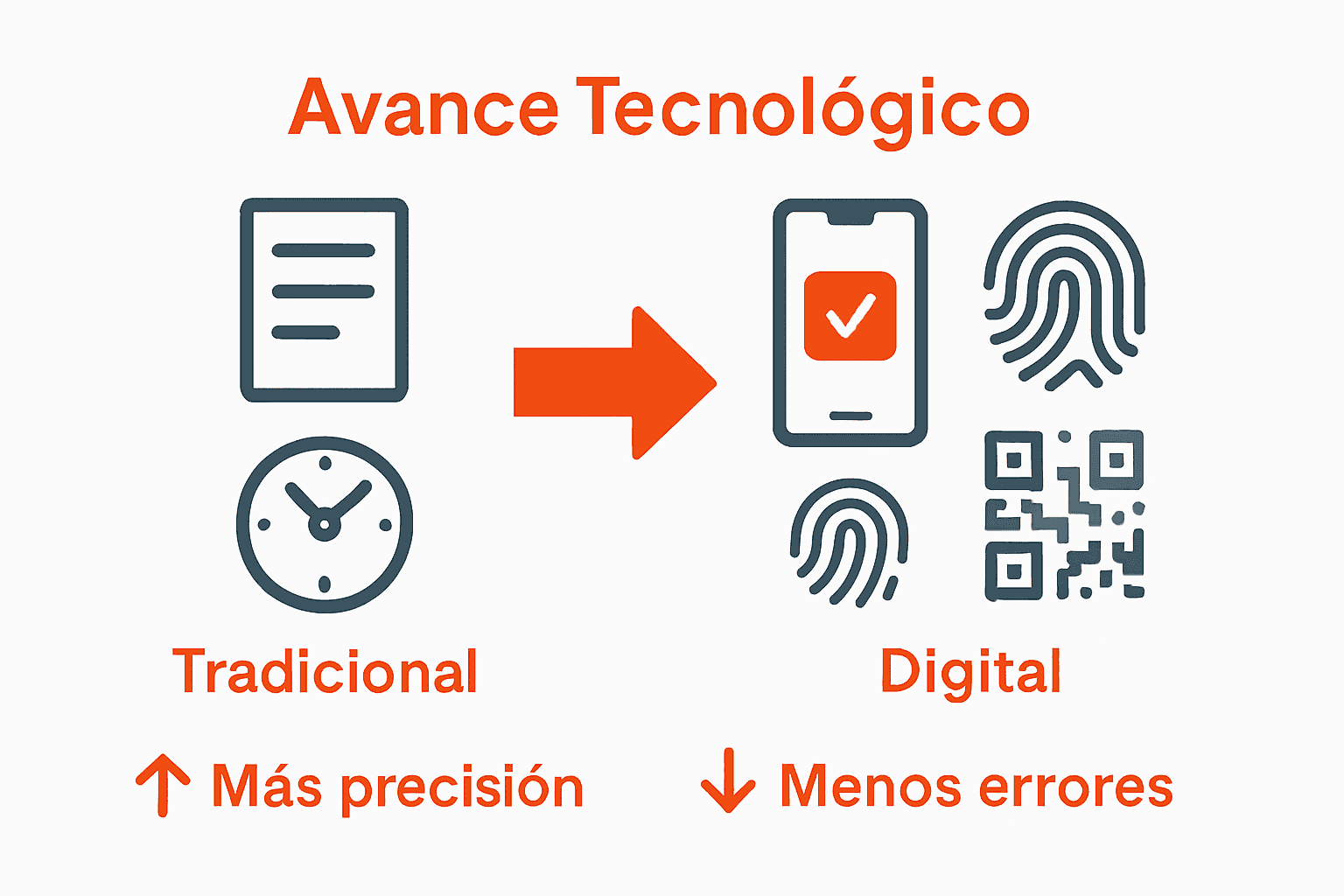 Comparación visual entre métodos tradicionales y digitales de control horario