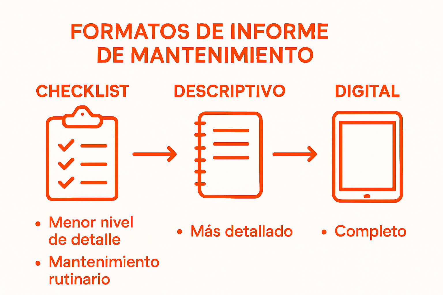 Comparison of maintenance report formats