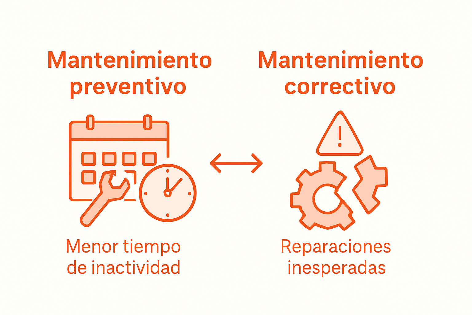 Infografía: diferencias clave entre mantenimiento preventivo y correctivo