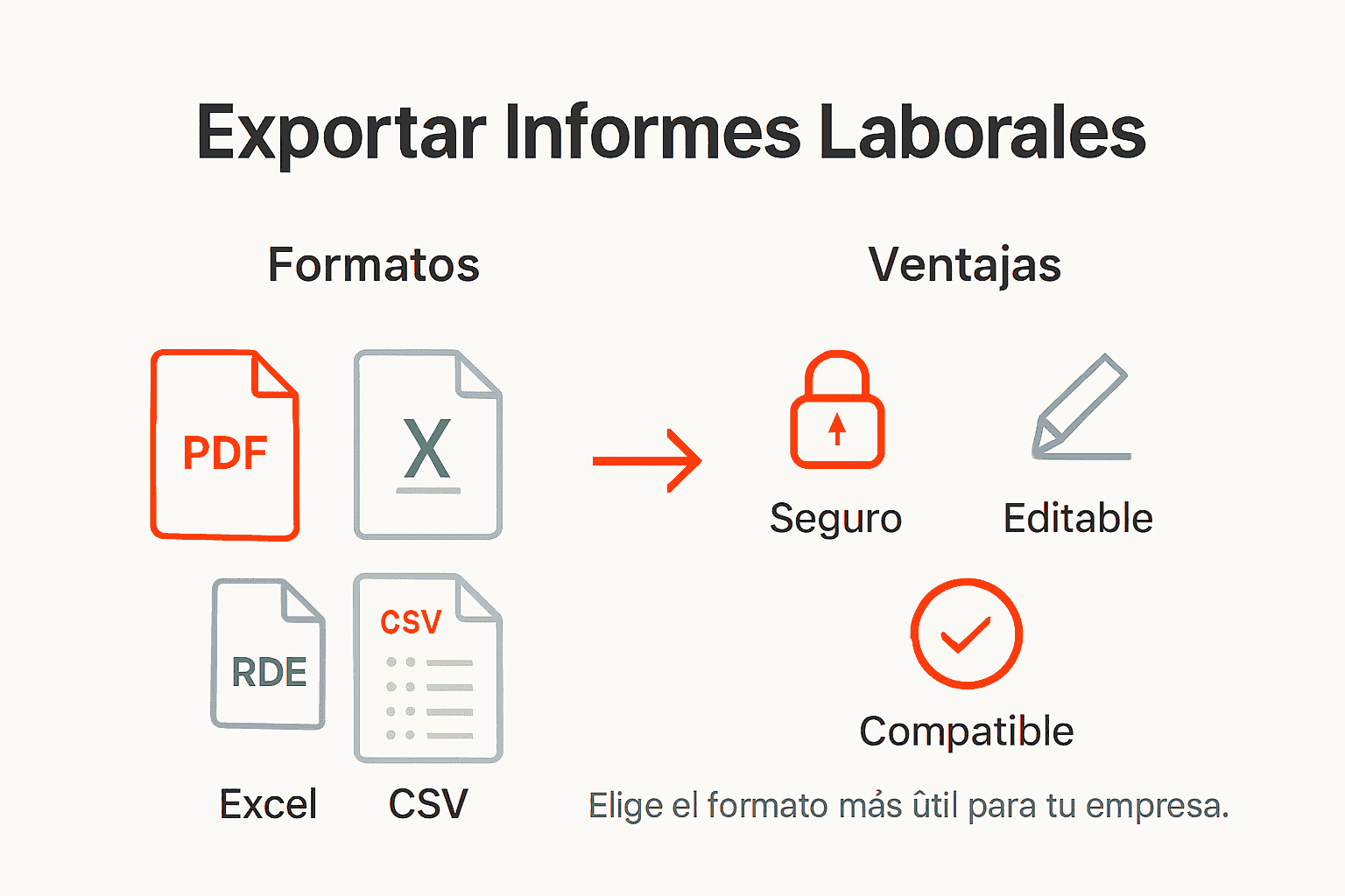 Guía visual sobre los principales formatos para exportar informes