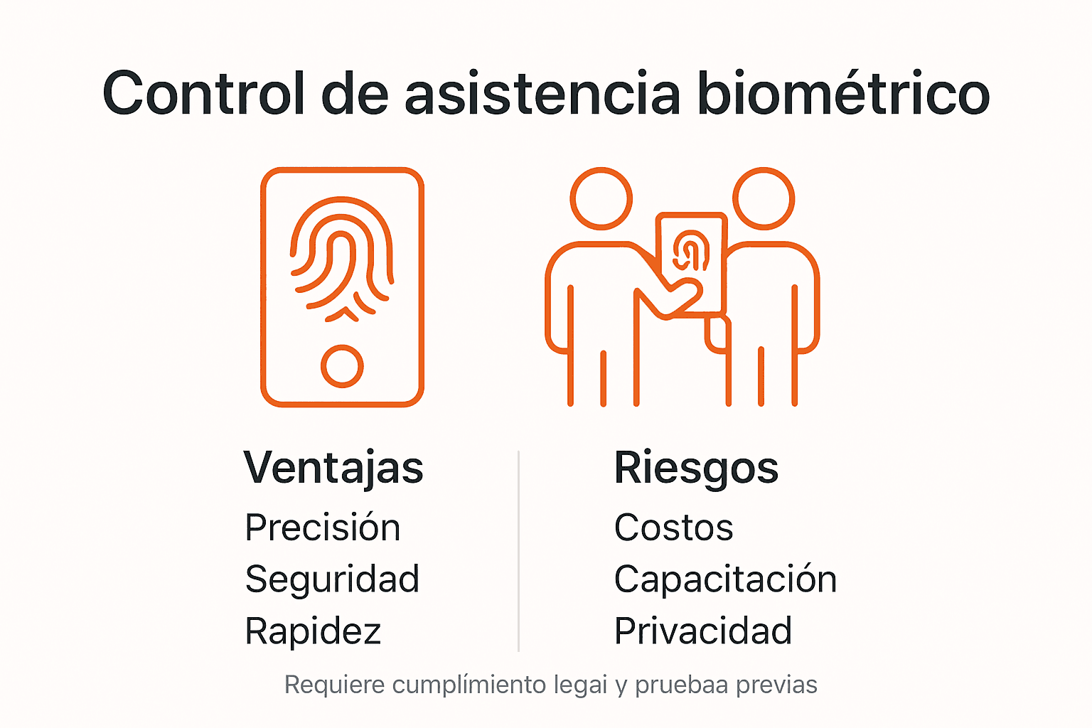Infografía sobre los pros y contras del uso de biometría