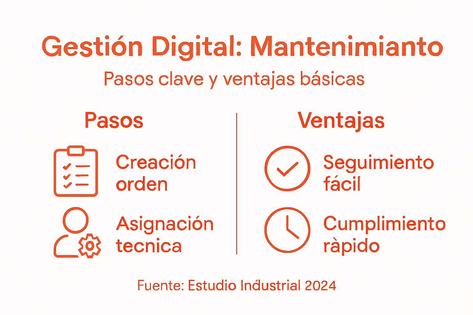 Infografía sobre cómo optimizar la gestión digital de las órdenes de mantenimiento