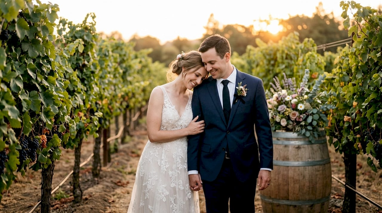Genuine emotional moment bride and groom
