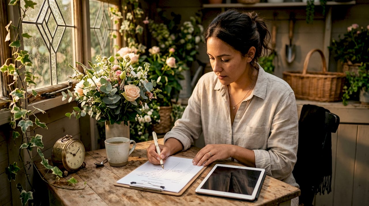 Wedding coordinator planning wedding media schedule