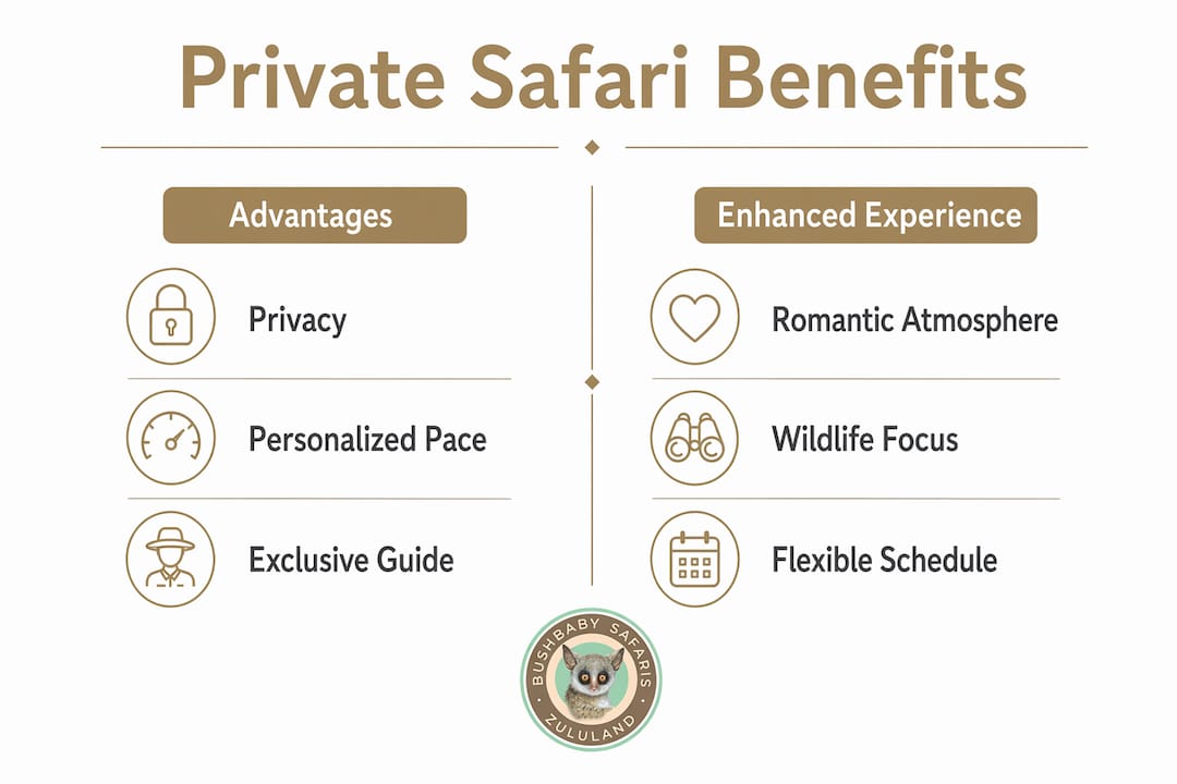Infographic comparing private safari benefits