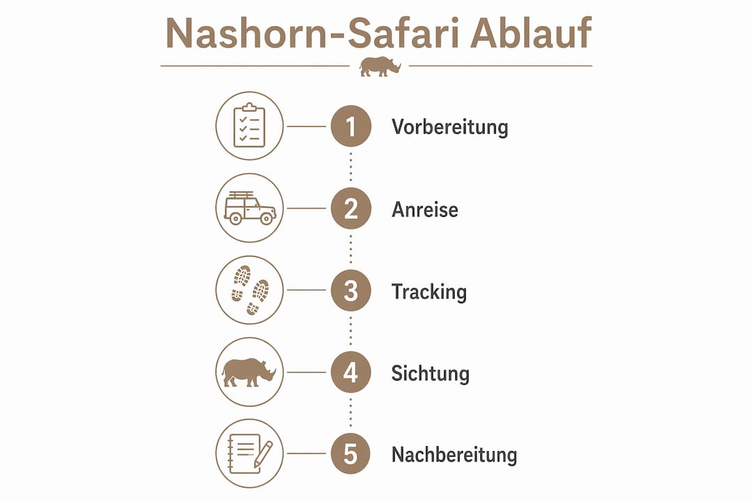 So läuft eine Safari auf Nashörner ab – Infografik