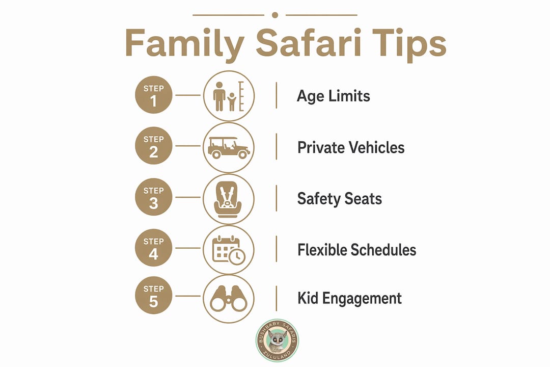 Infographic showing family safari safety steps