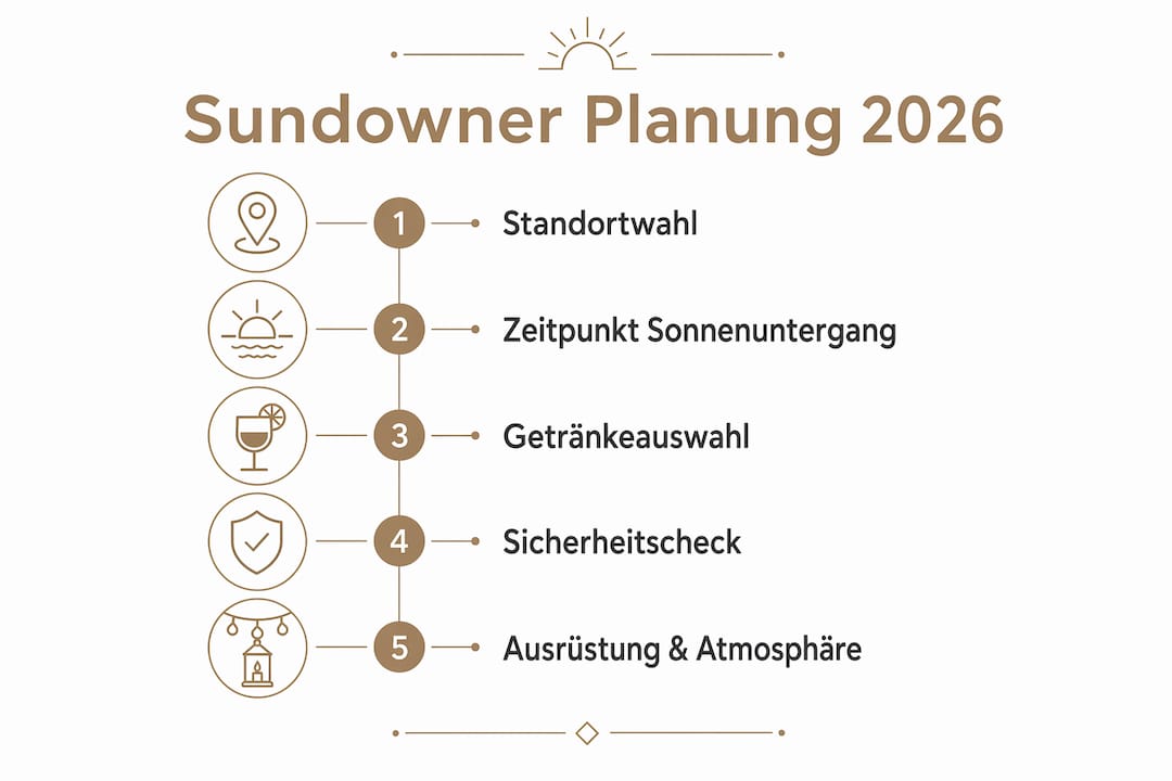Grafik: So planen Sie Ihre perfekte Sundowner-Safari – Schritt für Schritt