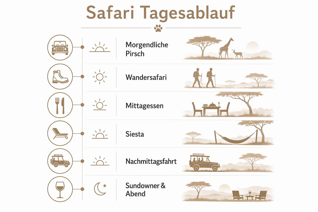 Grafik: So sieht ein typischer Tag auf Safari aus