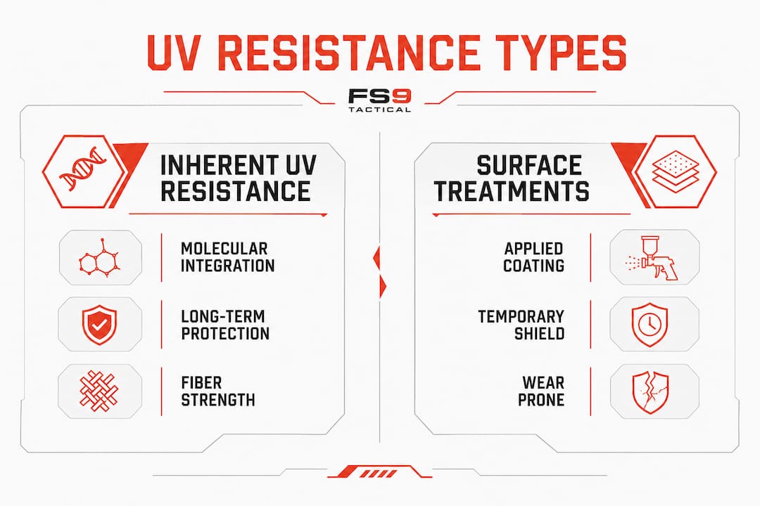 Infographic comparing inherent and surface UV resistance